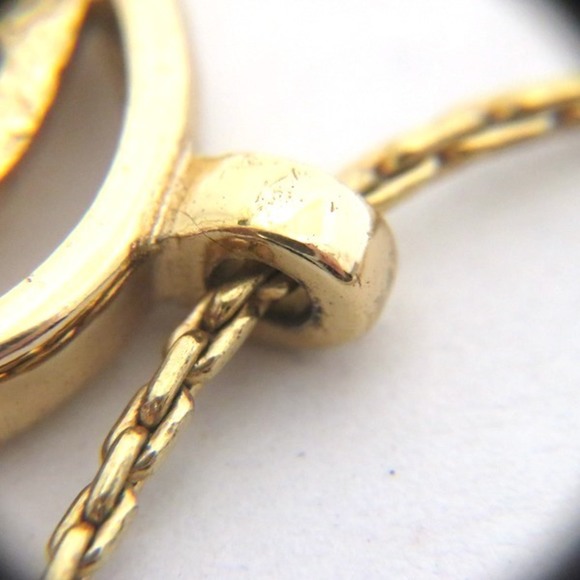 CHRISTIAN DIOR Logo Gold Brand Accessory Necklace Ladies - Picture 9 of 9